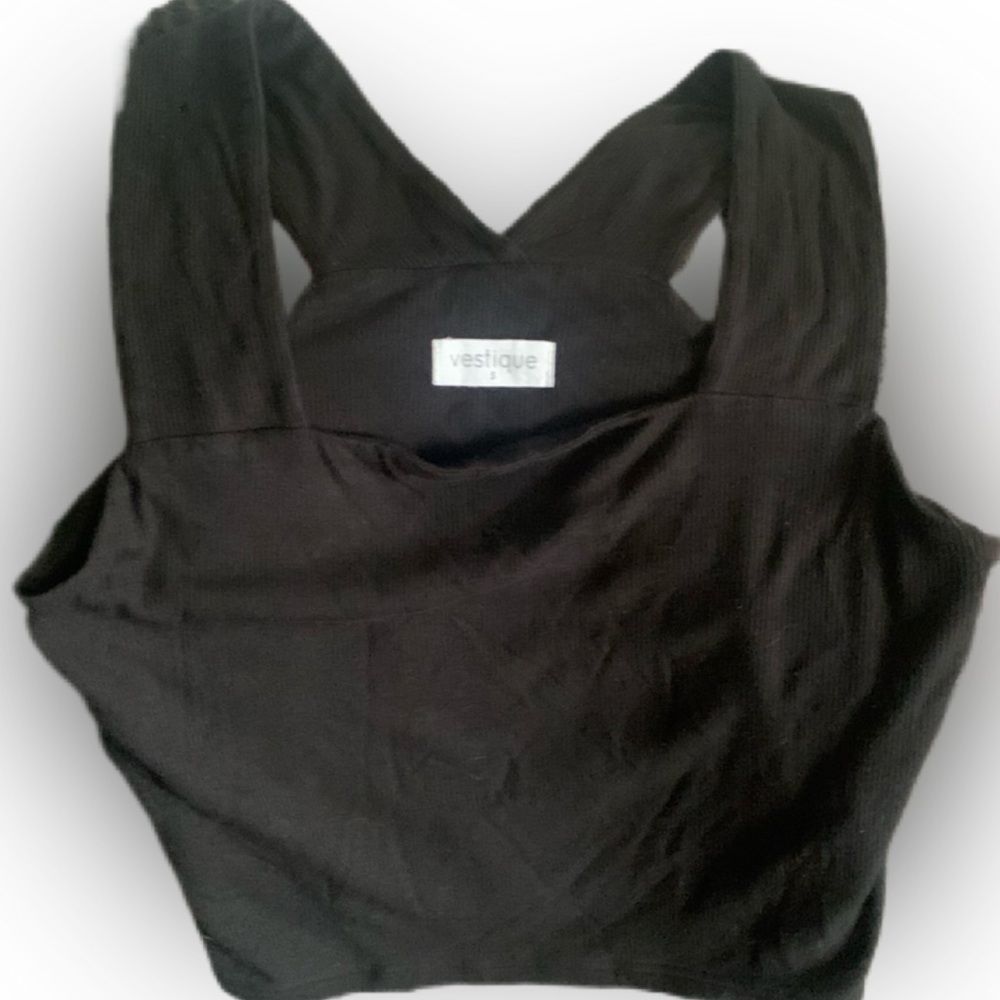 Pre Owned Women's Vestique Wide Strap Top Shirt Tank Sz Sm Classic Style Comfort
